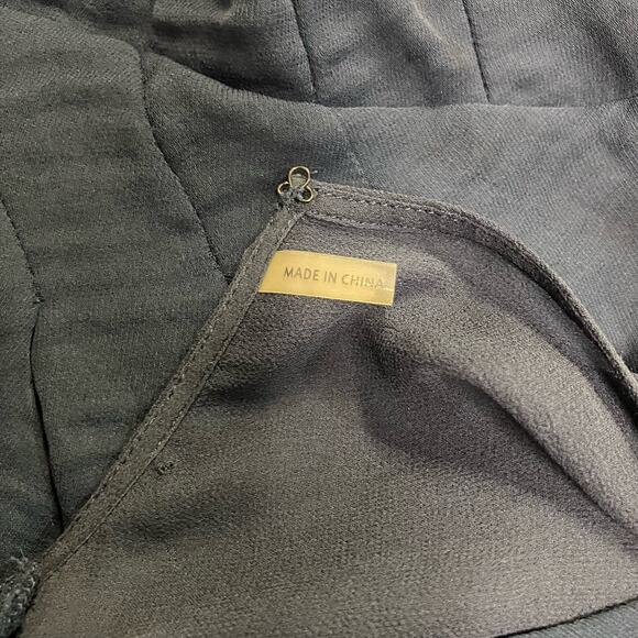 Rebecca Taylor Top Blouse S 2 Navy Silk Blend Draped Neck Peplum Career Office - Picture 12 of 13